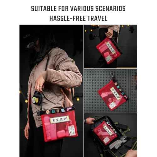 TACTICAL_GEEK Storage A11 & Sunizumi Shoten Collaborative EDC Organizer Pouch: Manga-Style Semi-Transparent Mesh Bag for Digital Tool Organization