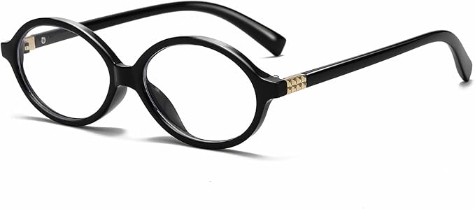Breaksun Fashion Oval Glasses for Women Men Retro Round Tortoise Frame Blue Light Glasses Nerd Eyeglasses