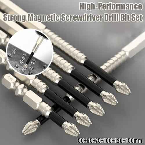 High-Magnetic Screwdriver Drill Bit,k5 Impact Resistant Non Slip bit,Strong Magnetic Durability Screwdriver Drill Bit Set,Anti-Slip Magnetic Electric Screwdriver Set,50 65 75 100 120 150mm (3*Sets)