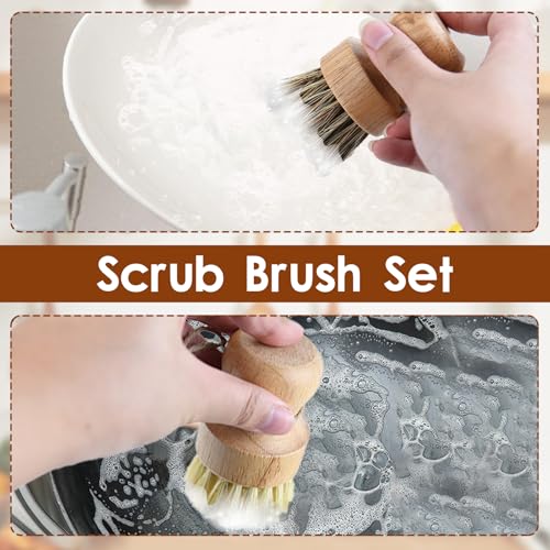 3 Pcs Cutting Board Oil Wax Applicator and Scrub Brush Set Natural Bamboo Wood Applicator for Mineral Oil Boards, Wooden Butcher Blocks, Spatulas, Spoons, Wooden Worktops, Utensil Care