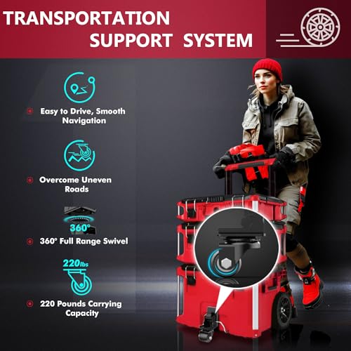 Packout Caster Wheel Kit, Upgraded Metal Front Wheels Fit for Milwaukee 48-22-8427/8426 Packout Rolling Tool Box-Accessories for Packout Toolbox, Folding Packaging Accessories Make Shipping Easy