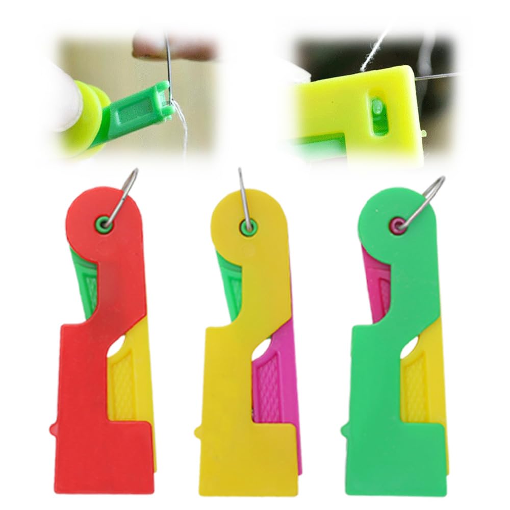 Automatic Threading Aid Needle Threader,Mini Manual Sewing Machine Needle Threaders,Household Portable Hand Sewing Needle Threader for Embroidery,Cross Stitch Craft (1 Pcs (Random Color))