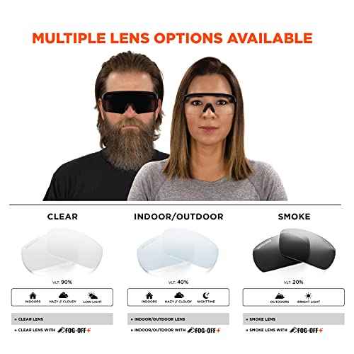 Ergodyne Skullerz AEGIR Anti Scratch Safety Glasses, Anti-Fog, ANSI z87.1