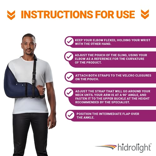 Immobilizer Arm Sling for Upper Limb Injuries - Arm Brace for Left and Right, Bursitis Elbow Brace, Arm Support Straps - Shoulder Support Immobilizer for Rotator Cuff - Black, Medium