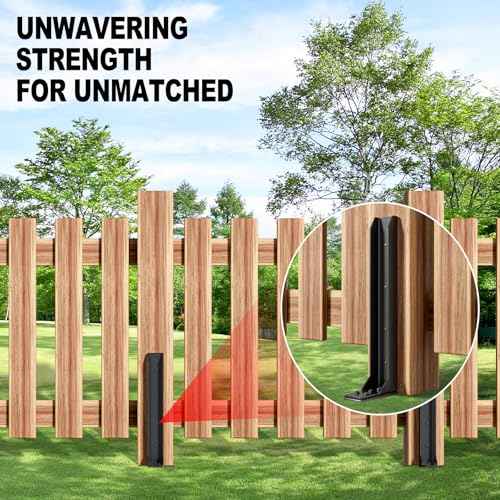 Fence Post Repair Kit£¬Heavy Duty Steel Fence Post Anchor Ground Spike £¬Quick Fix Broken/Leaning Wood Posts with£¬and Fixed Fence Posts£¨4-Pack£©