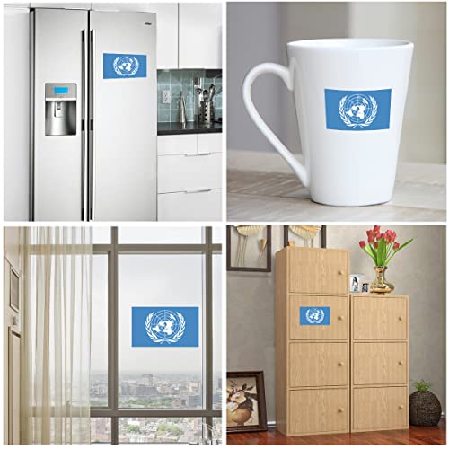QQSD United Nations Flag Sticker UN Decal in Multiple Sizes, 3 Pack, 11.7 x 8.3 Inches