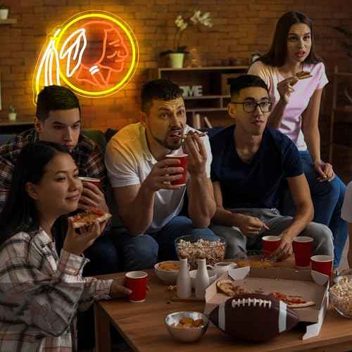 Football Neon Sign for Wall Decor Rugby Team Neon Light Football Fans Neon Sign for Man Cave Dormitory Bar Club Birthday Gifts for Rugby Fans USB Powered(ZKXD325)