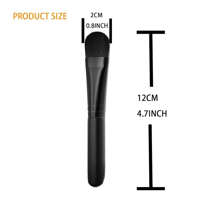 Facial Mask Application Brush, Black Soft and Flexible Bristles Man-made Fiber Brush Head Cosmetic Tool for Body Lotion, Mud, Clay, Charcoal Mixed Mask