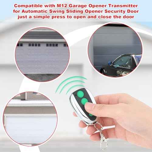 Kingdder 6 Pcs Garage Door Remote Compatible with M12 Garage Opener Transmitter for Automatic Swing Sliding Opener Security Door