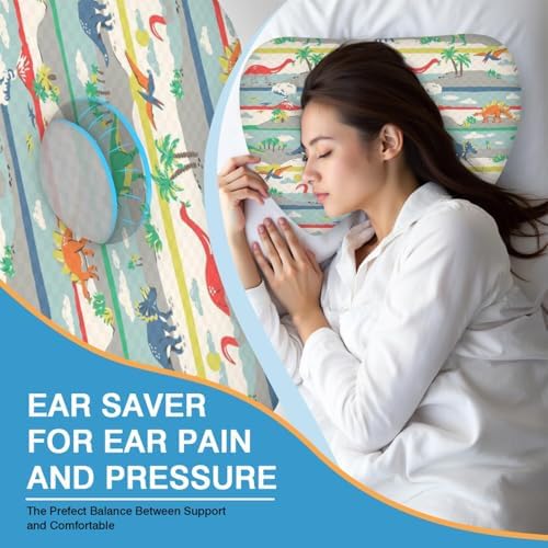 Ear Piercing Pillow for Side Sleepers with Washable Cover Pillows with Holes for Ear Pain,Donut Pillow for Adults CNH Ear Pain Relief Pressure Sores Ear Pillow with Hole in Center