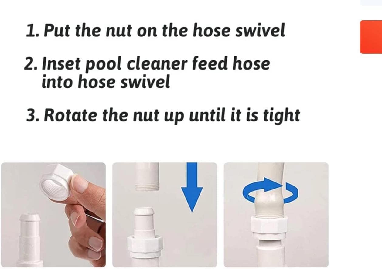 ATIE 280, 380, 180 Pool Cleaner Hose Swivel D20 and Hose Nut D15 Combo Kit Replacement For Zodiac Polaris 280, 380, 180 Pool Cleaners (3 Pack)