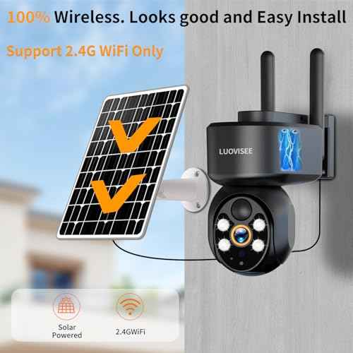 2K Solar Security Camera Wireless Outdoor,WiFi Cameras for Home Security Battery-Powered,Compatible with Alexa,360¡ÆPTZ Full Color Night Vision,PLR Alarm,2-Way Audio,Cloud/SD Storage