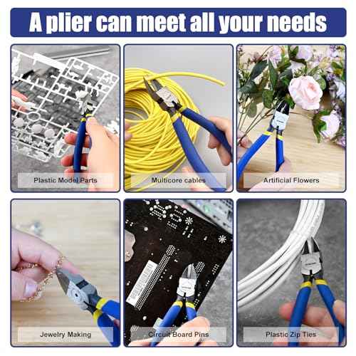 VCELINK Wire Cutter, 6-inch Side Cutter, CR-V Small Flush Cutter, Professional Small Wire Cutter with Spring-loaded for Artificial Flowers, Floral, Jewellery Making, and DIY Model Making