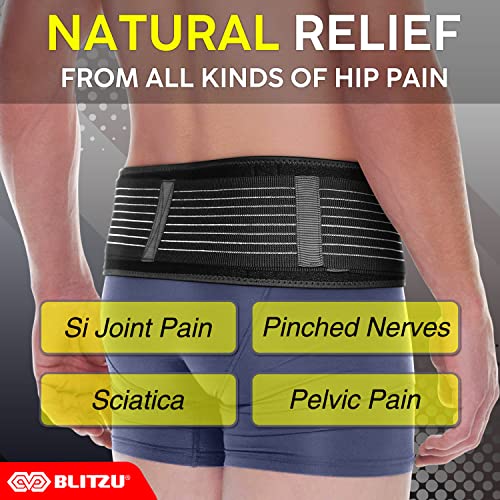 Sacroiliac Hip Belt for Women and Men, Waist Trochanter Brace that Eases Sciatic, Chronic Lower Back Pelvic, Leg and Sacral Nerve Pain Caused by Si Joint Dysfunction L-XL