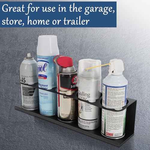 2 Pack Five Cans Wall-Mounted Steel Aerosol Spray Can Holder, Spray Paint Can Holder for Garage and Workspace