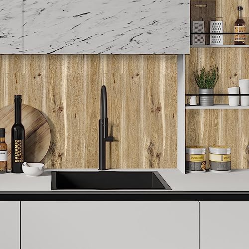 Jeweluck Wood Contact Paper Wood Peel and Stick Wallpaper 17.7inch¡¿196.8inch Rustic Wood Wallpaper Peel and Stick Wood Shiplap Self Adhesive Wallpaper Removable Wall Paper for Cabinet Decor Vinyl