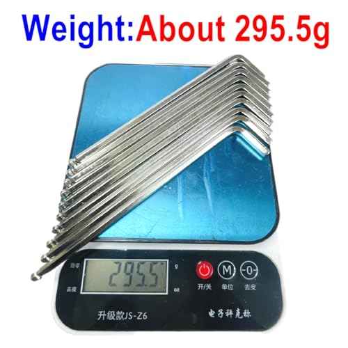 10pcs 5mm Ball End Allen Wrench sets,5mm Hex Key Wrench set,5mm ball end Hex Driver allen key Door Key L Shaped hex wrench set with Long Arm 156mm lengh.5mm ball end hex wrench