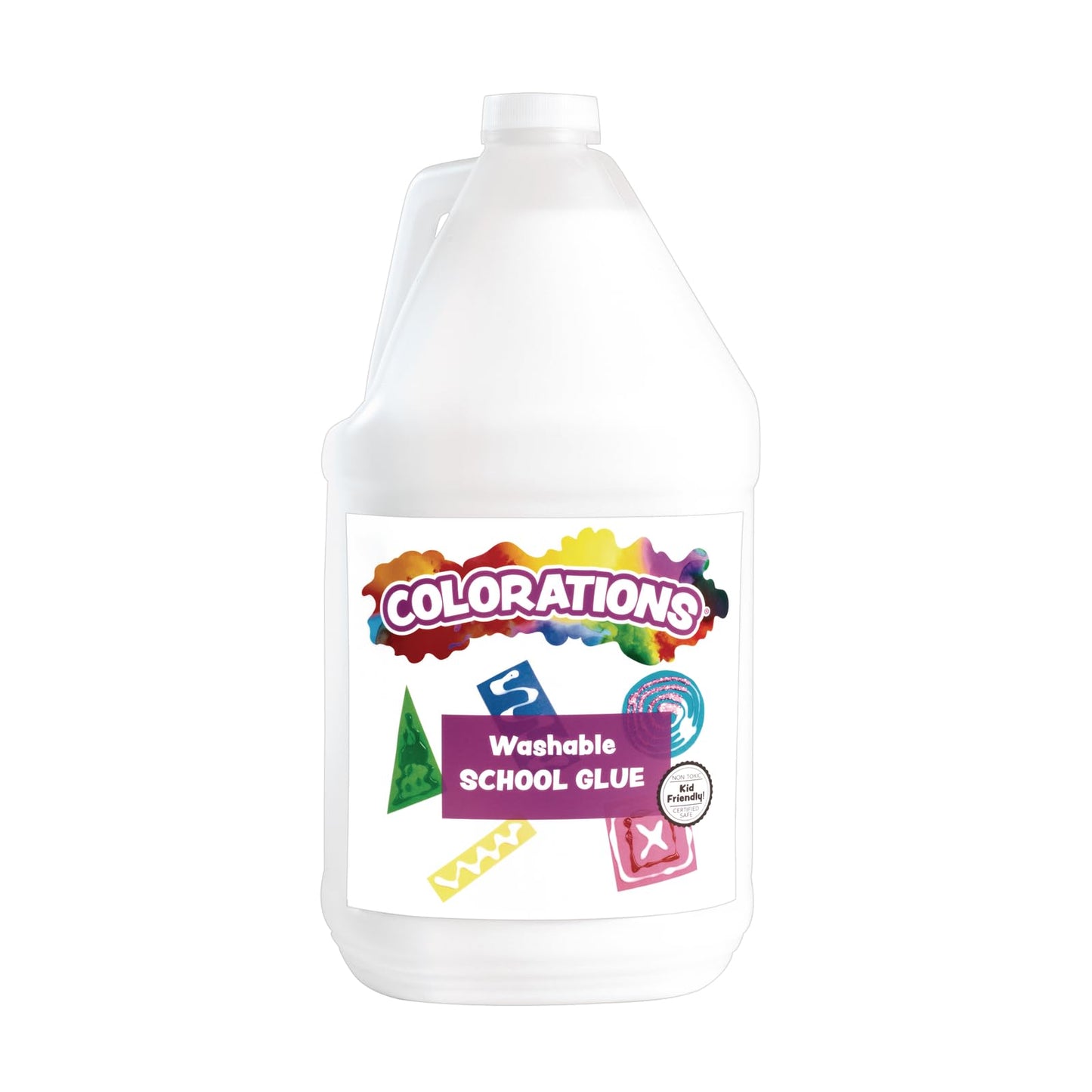 Colorations Washable White Glue - 1 Gallon, Dries Clear, Ideal for Crafts, School, Home & Office Use, Non-Toxic, Perfect for Craft Projects & Homeschool