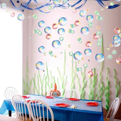 Cheerland Bubble Window Decal for Walls Under The Sea Wall Decals Party Decorations Bubble Stickers Vinyl Cutouts Removabl Mermaid Birthday Decoration Ocean Bathroom Decor Theme Supply