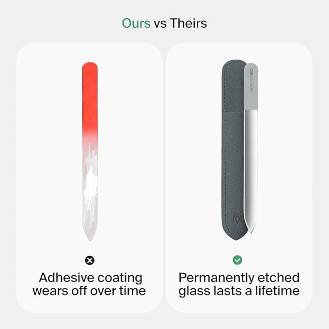 GERMANIKURE Glass Nail File in Cork Sleeve - Hug The Dog - Professional Crystal Nail File for Natural Nails - Ideal Manicure & Pedicure Tool for Smooth, Easy Shaping - Nail Care Gift