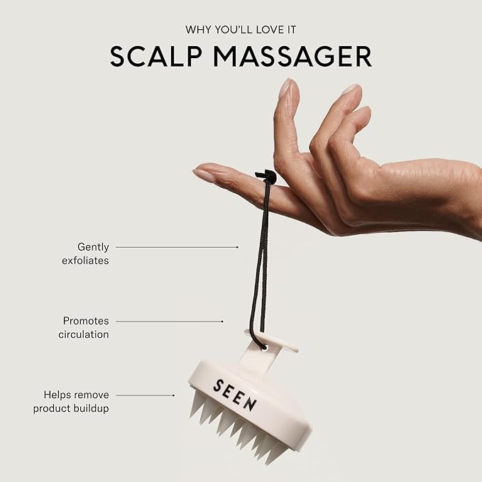SEEN Scalp Massager - Exfoliating Scalp Massager - Removes Buildup - Promotes Circulation - Hair Brush for Healthy Scalp and Hair Growth