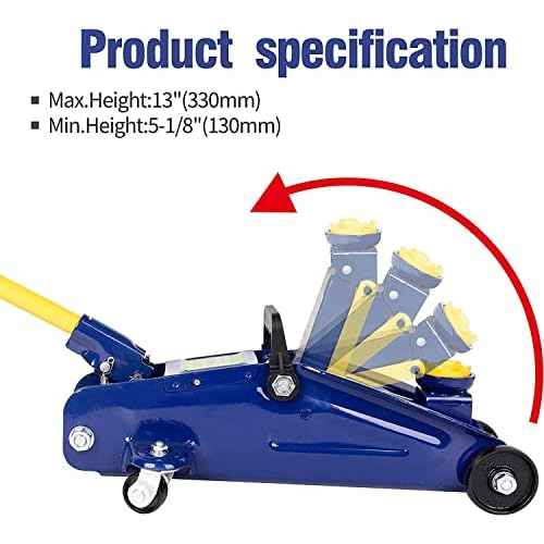 2 Ton Floor Jack - Car Hydraulic Trolley Jack Lift with 4000 Lbs Capacity for Home Garage Shop,Lifting Range 5.1"-13",Blue