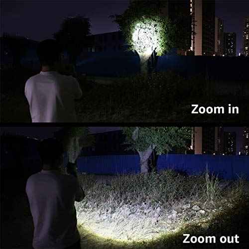Lepro LED Rechargeable Flashlight, LP3000 High Lumens, Zoomable, Bright Flashlight, Waterproof, 5 Lighting Modes, Small Handheld Flashlight for Camping, Emergencies, USB Cable Included