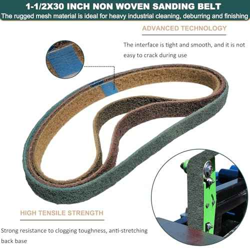 3 Pack 1 X 30 Inch Coarse, Medium, and Fine Grits Assortment Non Woven Surface Conditioning Sanding Belts for Knife Makers and Metal Fabricators Profession Sander Belt