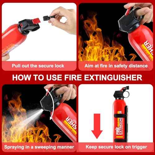 6 Pack Fire Extinguisher for Home with Mount - Upgraded 8-in-1 Portable Fire Extinguisher for Car Vehicle Boat House Kitchen, Water-Based Fire Extinguisher for A, B, C, K Fires