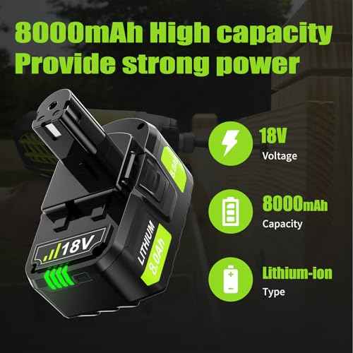 Bonacell 2Pack Upgraded 8.0Ah Replacement for Ryobi 18V ONE+ Battery Replacement PBP005 PBP004 PBP003 PBP002 P108 P102 P103 P104 P105 P107 P109 P122