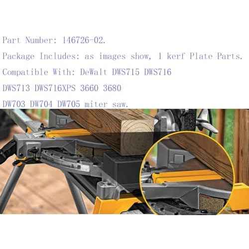 146726-02 kerf Plate Parts For DeWalt DWS715 DWS716 DWS713 DWS716XPS 3660 3680 DW703 DW704 DW705 miter saw