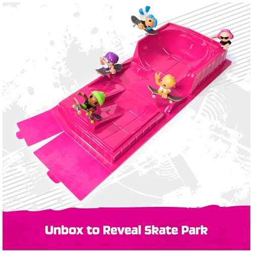 TECH DECK Sk8 Crew Fun Box, Portable Transforming Sk8 Park with 4 Fingerboards & 5 Figures, Collectible Mini Skateboards, Kids Toys for Ages 5 & Up