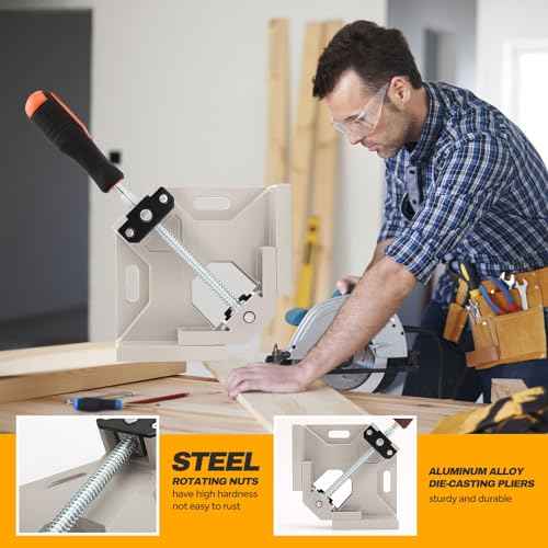 4 Pack Corner Aluminum Alloy Right Angle Clamps With Adjustable Swing Jaw 90 Degree Wood Clamps For Woodworking
