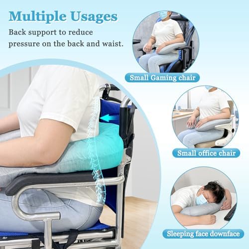 Wheelchair Arm Rest Cushions Armrest Pads for Seniors Transport Chair Back Support Pillow Hand Elbow Pressure Relief Wedge Wheelchair Arm Trough with Cool Feel Pillowcover
