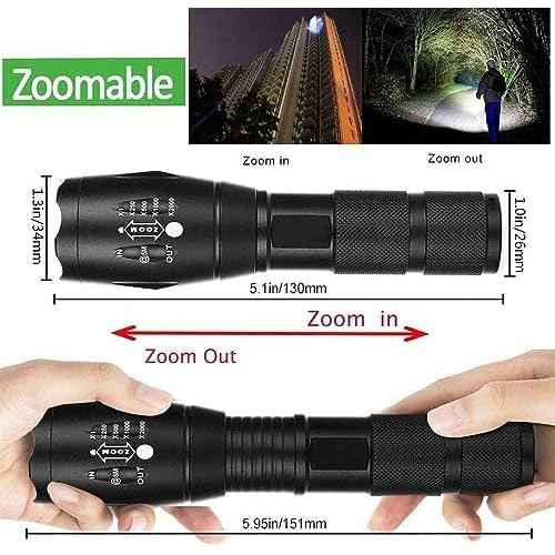 MODOAO LED Flashlights High Lumens 1500LM Waterproof Tactical Flashlight with 5 Light Modes for Hiking, Camping, Emergency Outdoor Use (5 Pack)