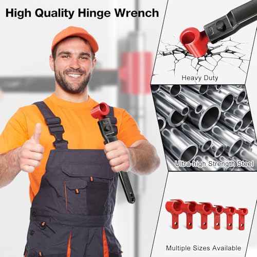 6 in 1 Door Hinge Adjustment Tool Multi-Size Hinge Gap Adjusting Wrench Kit Heavy Duty Door Hinge Repair Tool for Residential and Commercial Use