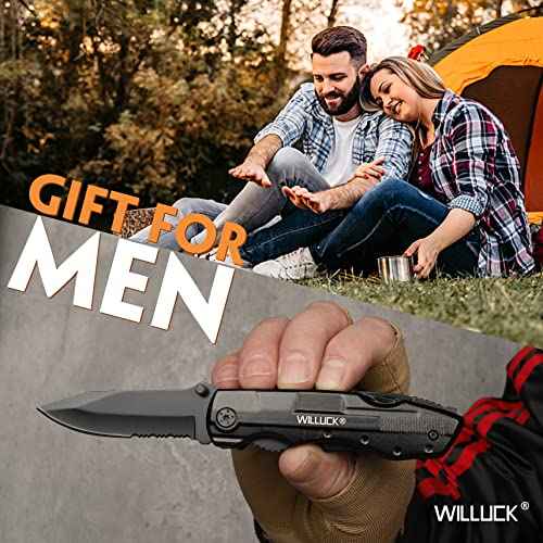 Gifts for Men,Multitool Pocket Knife with Blade,Stocking Stuffers for Men,Christmas Valentinens Day Fathers Day Birthday Gifts for Him Dad Husband,Camping,Emergency,Outdoor