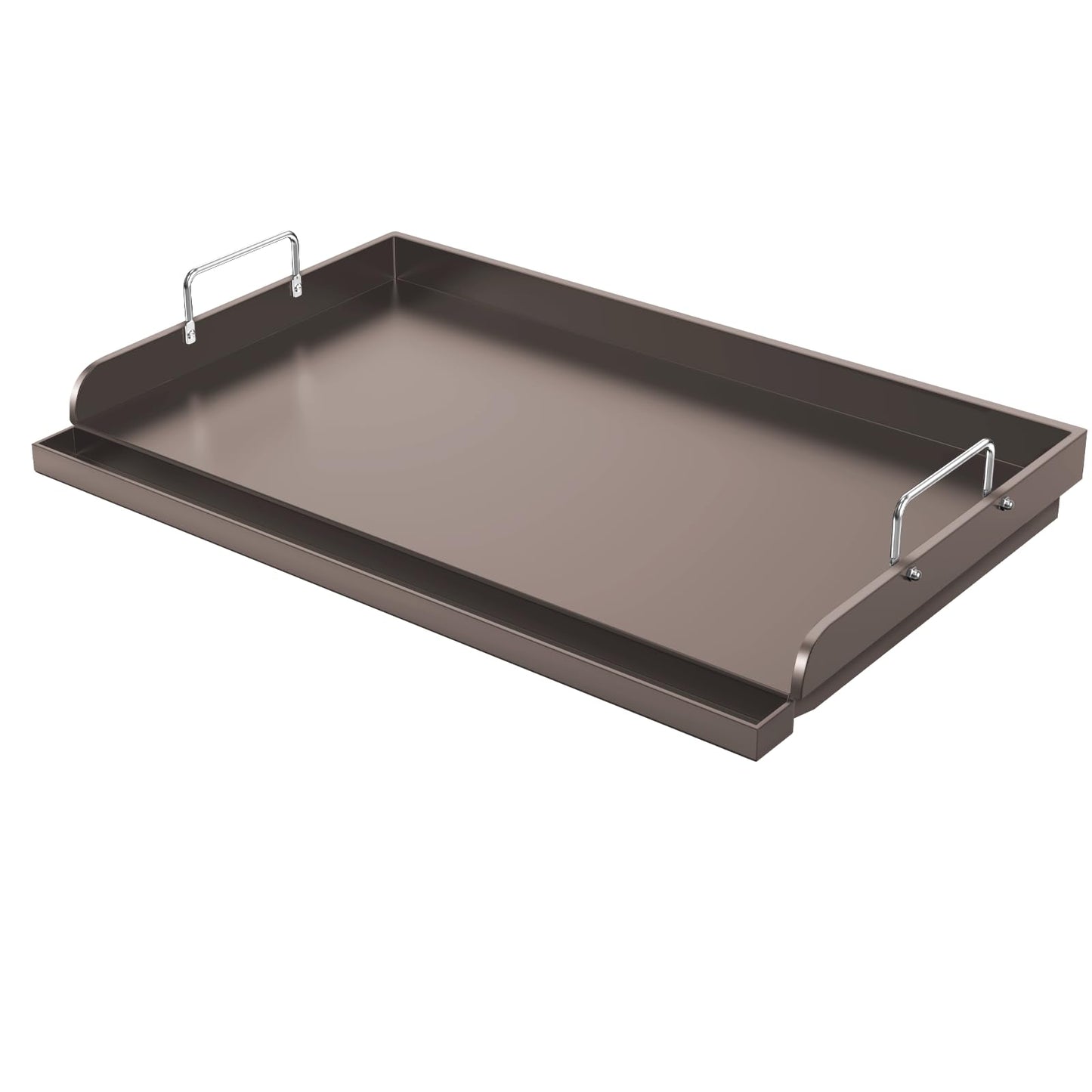 Utheer Cast Iron Griddle for Gas Grill, 25" x16" Flat Top for Outdoor Grill Rectangular Plate with Removable Handles for Charcoal Camping, Tailgating, and Parties