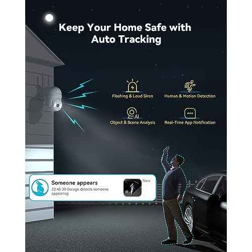 blurams 2K Outdoor Camera Wired, 5GHz/2.4GHz Wi-Fi Cameras for Home Security Outside with 360¡Æ PTZ, Color Night Vision, Motion Detection Tracking, Two-Way Audio, IP66 Weatherproof, Works with Alexa