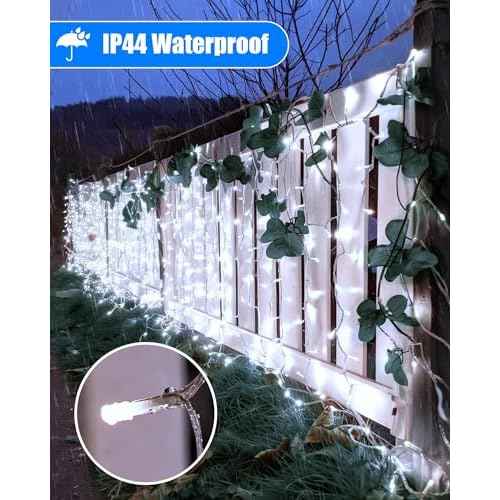 Minetom Icicle Lights for Outside, 100Ft 832 LED White Christmas Lights with 156 Drops,Outdoor Icicle Christmas Light with Remote and Timer for House Roof, Pure White