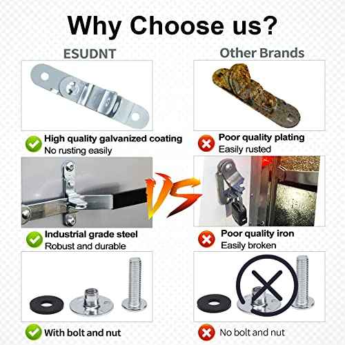 Cargo Trailer Door Latch Hasp Keeper for Ramp Padlock Race Bar Lock Handle Enclosed Car Hauler (Industrial Grade Steel, Comes with Screws and Waterproof Nuts)