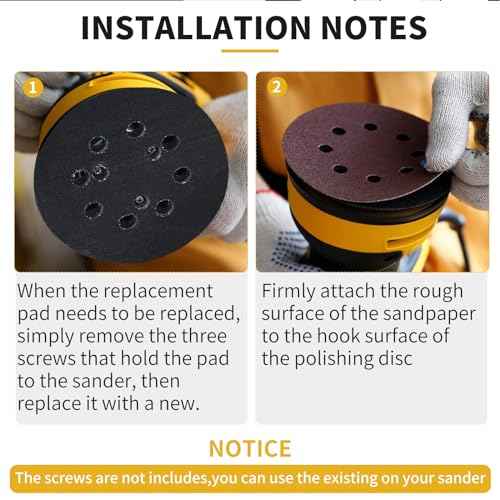 5" 8 Hole Hook & Loop Orbital Sander Metal Pad Compatible with DeWalt DW420 DW421 DW422 DW423 DW426 D26451 Random Orbital Sander Replacement Part for DeWalt # 151281-08 & DW4388