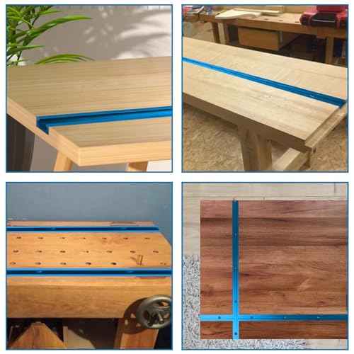 2pcs T-Track for Woodworking 48" Blue Double-Cut Pre-Drilled, 48 inch Universal Aluminum T Tracks Blue