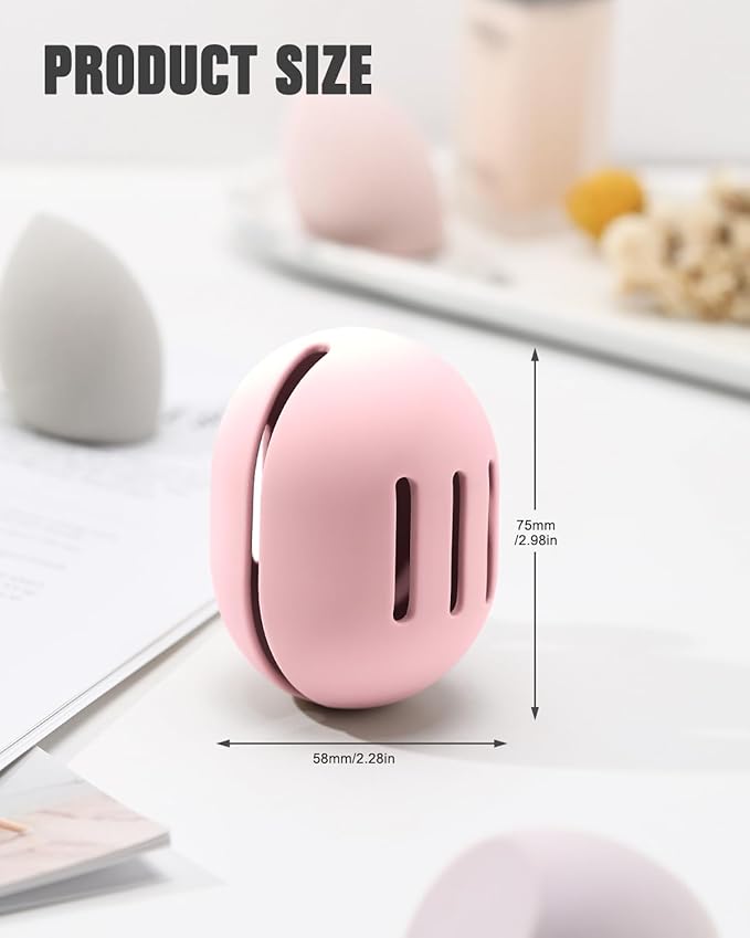 FERYES 2 PCS Makeup Sponge Holder Ã¢ÂÂ Shatterproof Eco-Friendly Silicone Beauty Make Up Blender Case for Travel