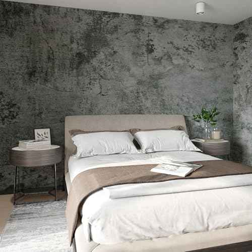 FunStick Grey Weathered Concrete Wallpaper Peel and Stick Textured Grey Cement Contact Paper for Countertops Cabinets Waterproof Self Adhesive Removable Concrete Wall Paper for Room Walls 15.8"x78.8"