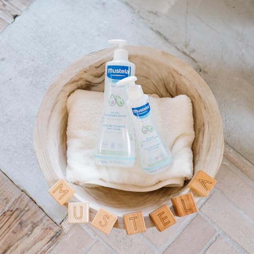 Mustela Baby Cleansing Water - No-Rinse Micellar Water - with Natural Avocado & Aloe Vera - for Baby's Face, Body & Diaper - 10.14 fl. oz.