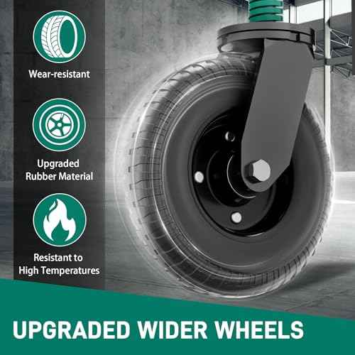Gate Wheel, 8 Inch Heavy Duty Fence Gate Wheels for Wooden Gate and Metal Tube Gate, Support to 700 lbs, Spring-Loaded 360 Degree Rotation Gate Caster Kit - Black