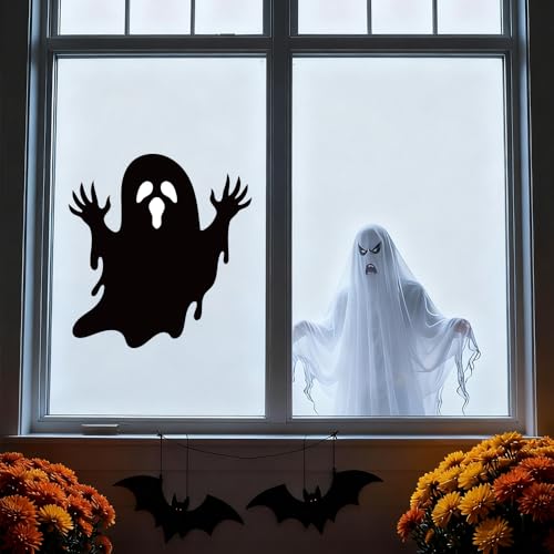 6Pcs Large Halloween Stencils, Cute Ghost Face Stencil for Painting on Wood Doormat Wall Yard DIY Craft