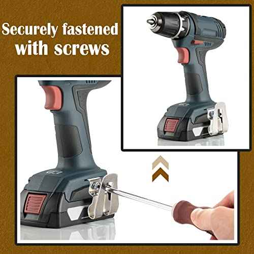 Replacement Belt Clip Hooks Stainless Steel Driver Belt Clip Drill Hook Tool with Screws Power Tool Parts(8 Pieces)