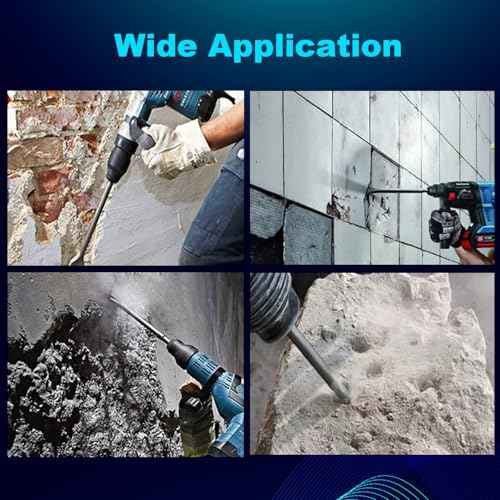 Pneumatic Cold Chisel Set, 3/4" Width 18" Long Air Pneumatic Hammer, Flat and Point Chisels with Round Collar for Concrete and Tile, Air Hammer Punch Chipping Bits Tool, Cr-Mo Alloy Steel